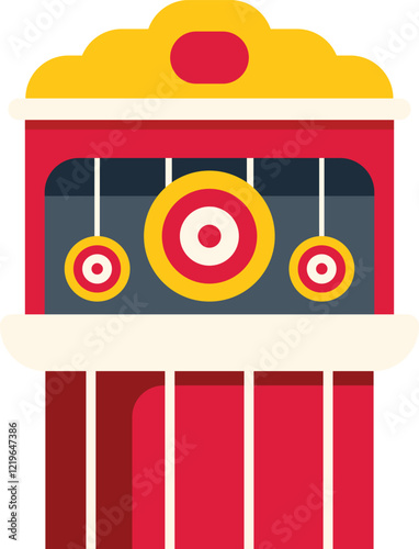 Shooting gallery booth with targets, entertaining game for testing your accuracy at amusement park