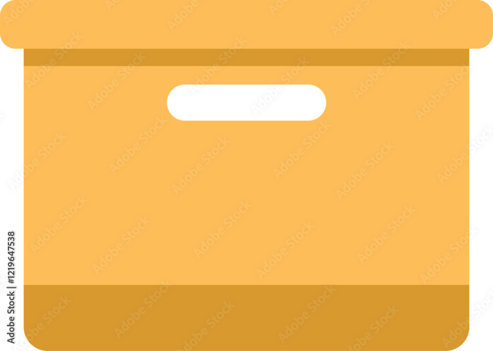 Simple and sturdy cardboard box standing on its bottom, ready for packing, storage, or shipping Simple and sturdy cardboard box standing on its bottom, ready for packing, storage, or shipping