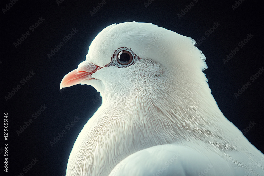 A Profile View of a Pure White Dove A Profile View of a Pure White Dove