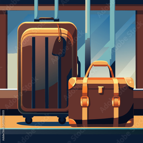 Luggage for travel. Cartoon style. Vector illustration