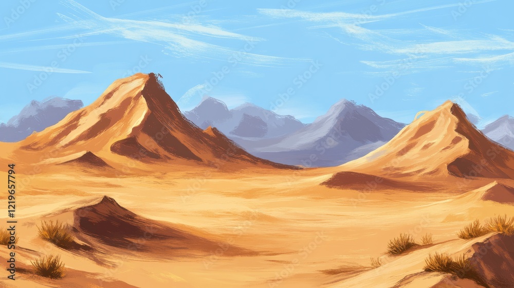 Naklejka premium Soft Light at Dawn in Desert Dunes