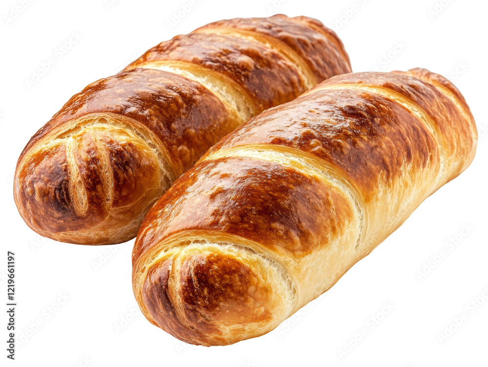 Isolated Two Baked Breads Isolated Two Baked Breads