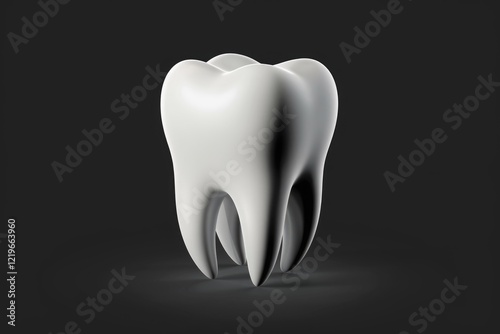 A single  white  healthy tooth isolated on a transparent background. photo