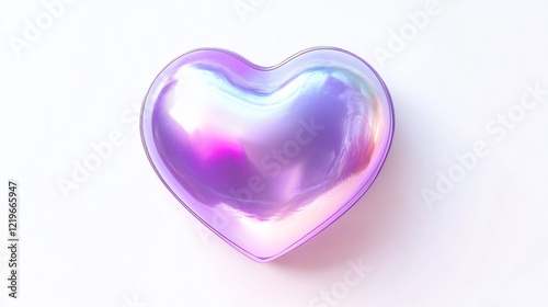 Pastel 3D Heart: Aesthetic Holographic Purple Confection