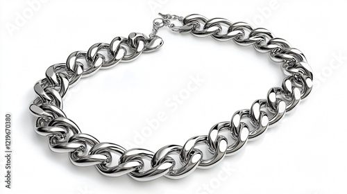 Wallpaper Mural Elegant Silver Chain Jewelry with Chrome Material in Wide Angle View Torontodigital.ca