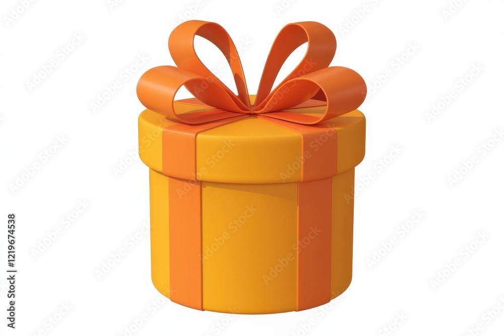 A cylindrical orange gift box with an orange ribbon, perfect for any occasion. A cylindrical orange gift box with an orange ribbon, perfect for any occasion.