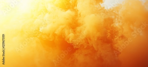 Wallpaper Mural Vibrant yellow and orange smoke clouds create abstract atmospheric art Torontodigital.ca