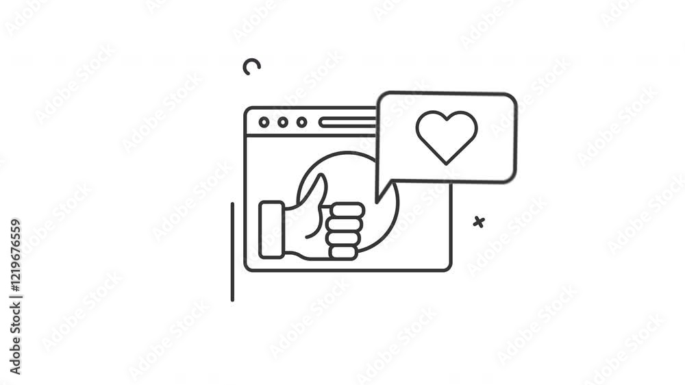 browser like love icon animation alpha channel motion graphic video browser like love icon animation alpha channel motion graphic video