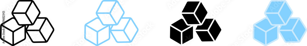 Ice cubes icon symbol template for graphic and web design collection logo ice vector illustration