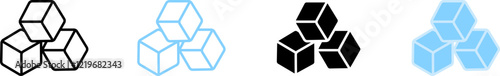 Obraz na płótnie Ice cubes icon symbol template for graphic and web design collection logo ice vector illustration w salonie
