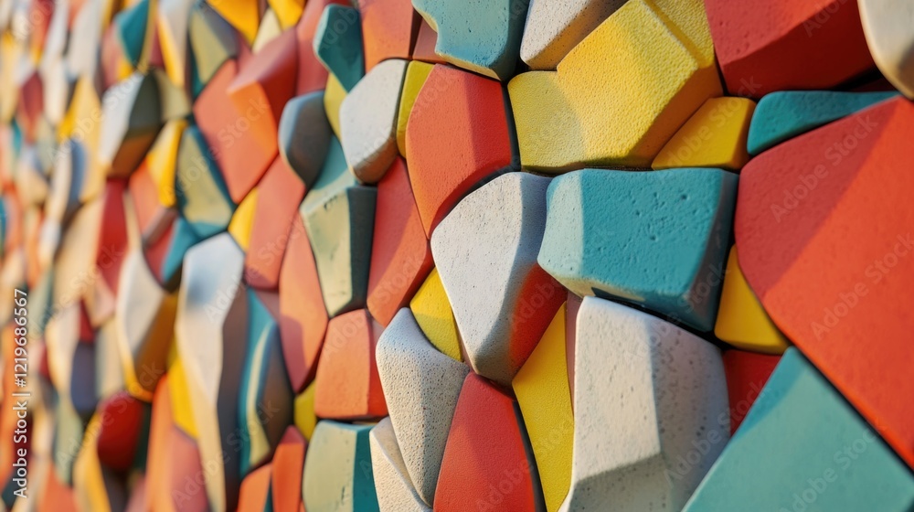 A close-up view of a wall made of interlocking brick blocks, suitable for use in architectural or construction contexts A close-up view of a wall made of interlocking brick blocks, suitable for use in architectural or construction contexts