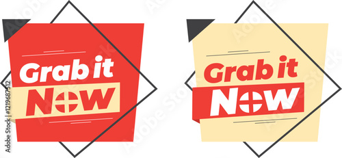 Grab it now tag the banner design, banner design template, tag illustration.
