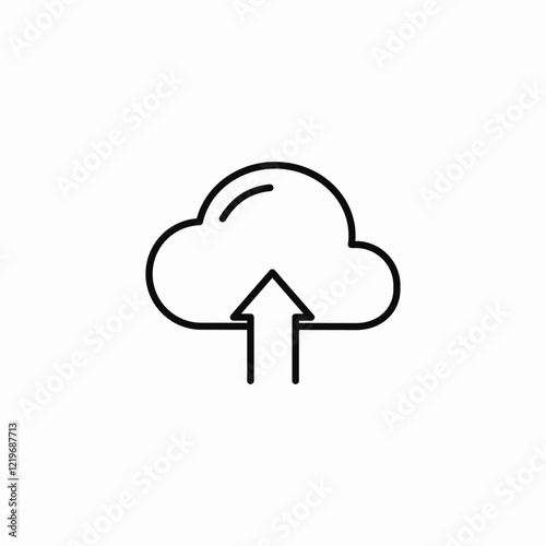 cloud upload icon sign vector
