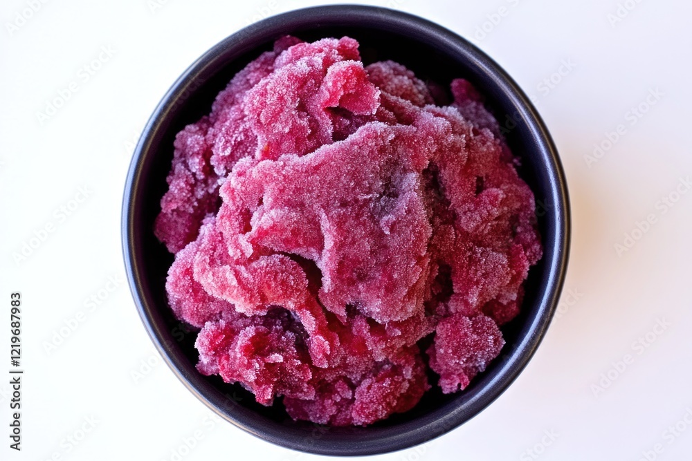 A bowl filled with pink sugar on a table, perfect for decoration or as a prop in food-related photography A bowl filled with pink sugar on a table, perfect for decoration or as a prop in food-related photography