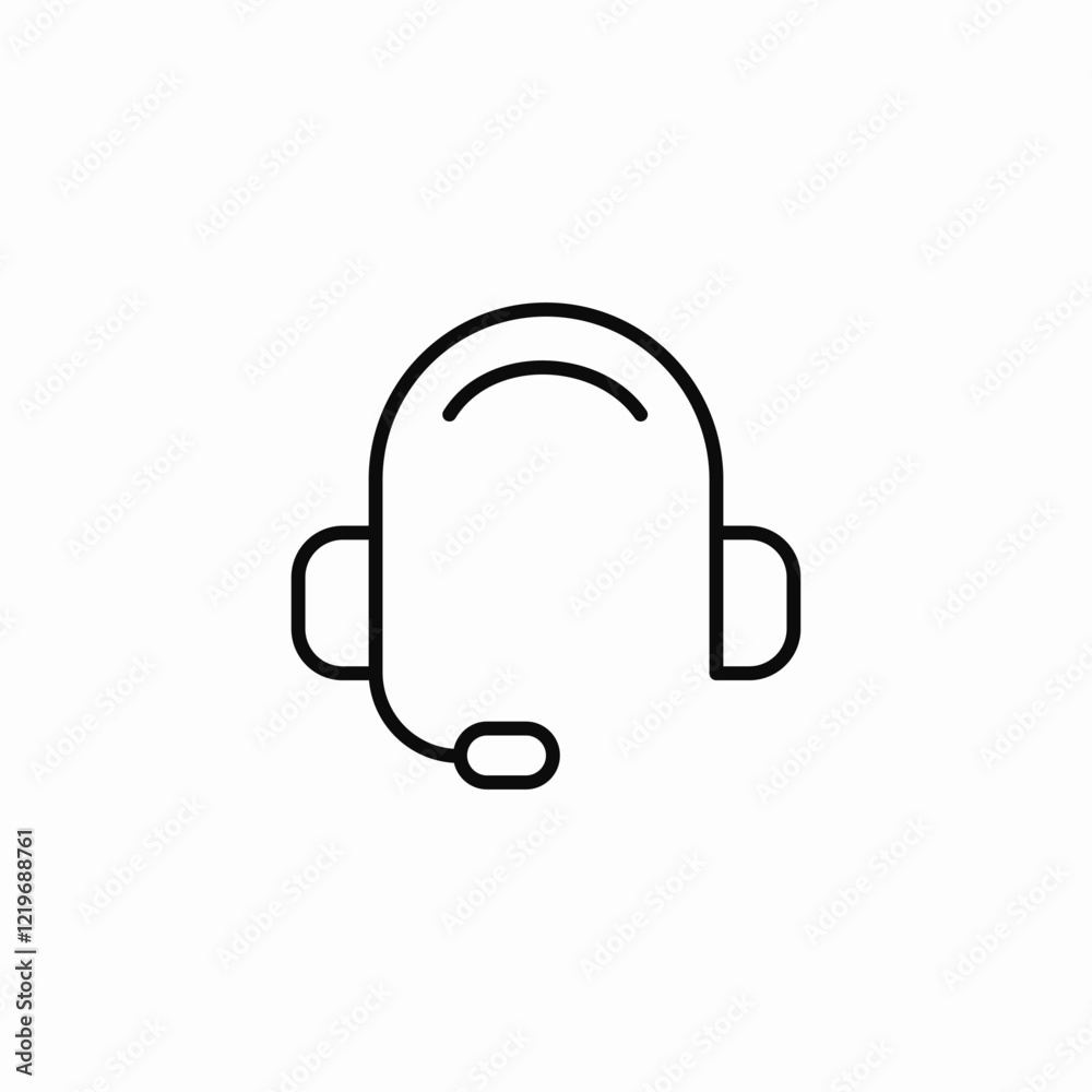 microphone headset icon sign vector microphone headset icon sign vector