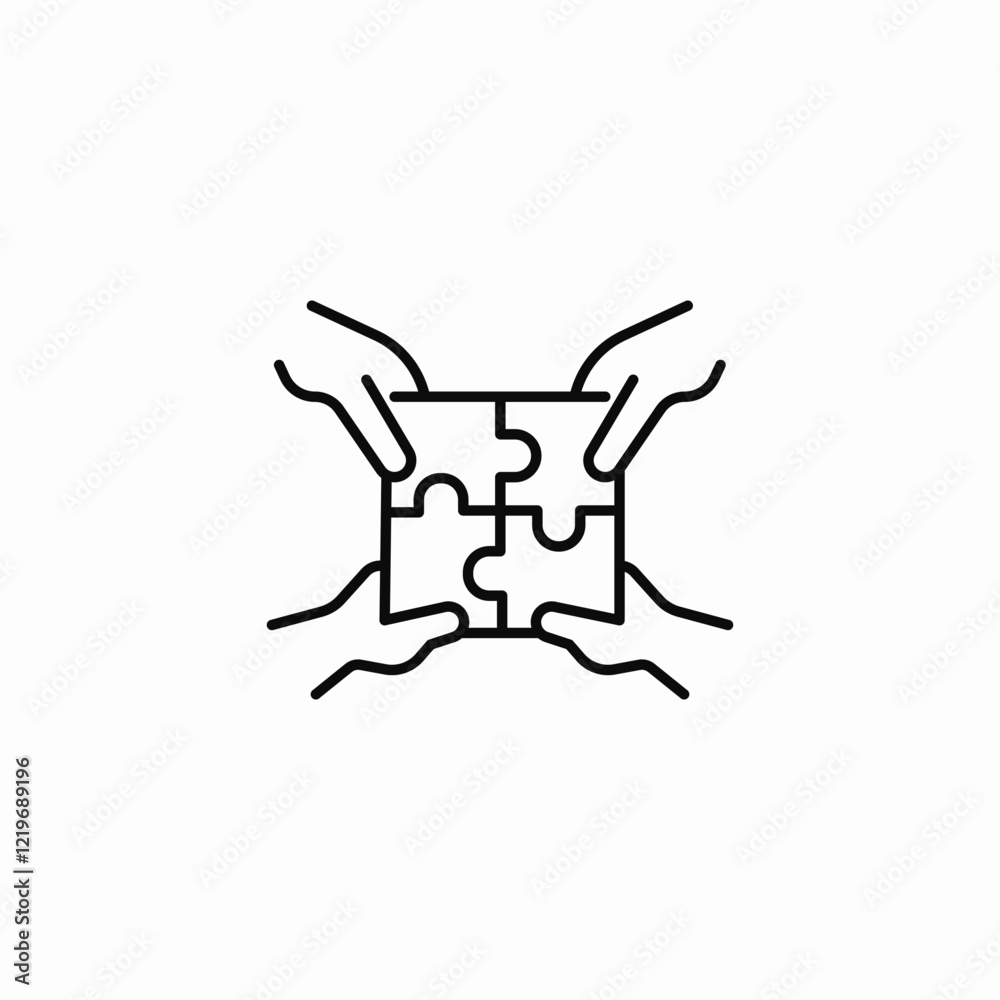 puzzle piece group connection icon sign vector puzzle piece group connection icon sign vector