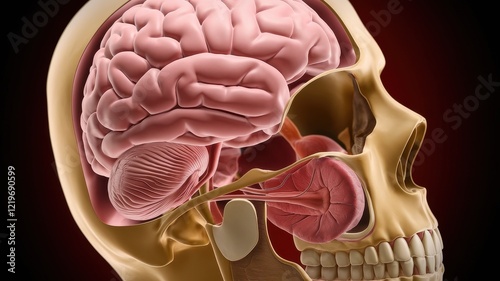 Human Brain Anatomy: A Detailed 3D Model of the Skull, Brain, and Oral Cavity photo