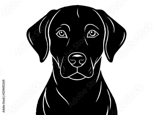  Labrador retriever. dog black silhouette vector, Simple silhouette Design vector icon with white background. Puppy vector, Baby dog 