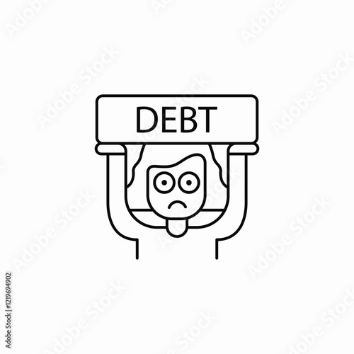 debt announcement icon sign vector