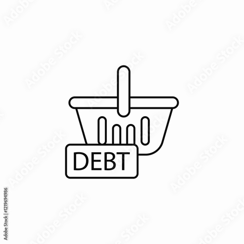 debt basket icon sign vector