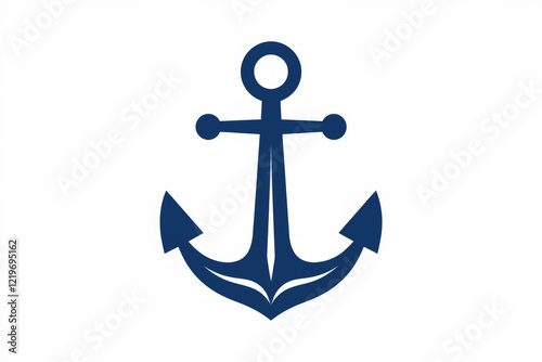 A navy blue anchor icon, a nautical symbol representing stability and hope.