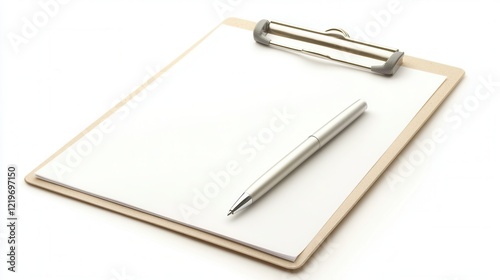 Wallpaper Mural Blank Clipboard with Paper and Silver Pen Office Supplies Stationery Mockup Note Pad Torontodigital.ca