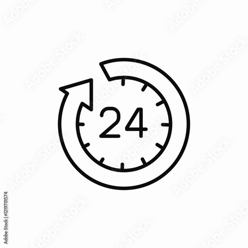 24 hour service icon sign vector