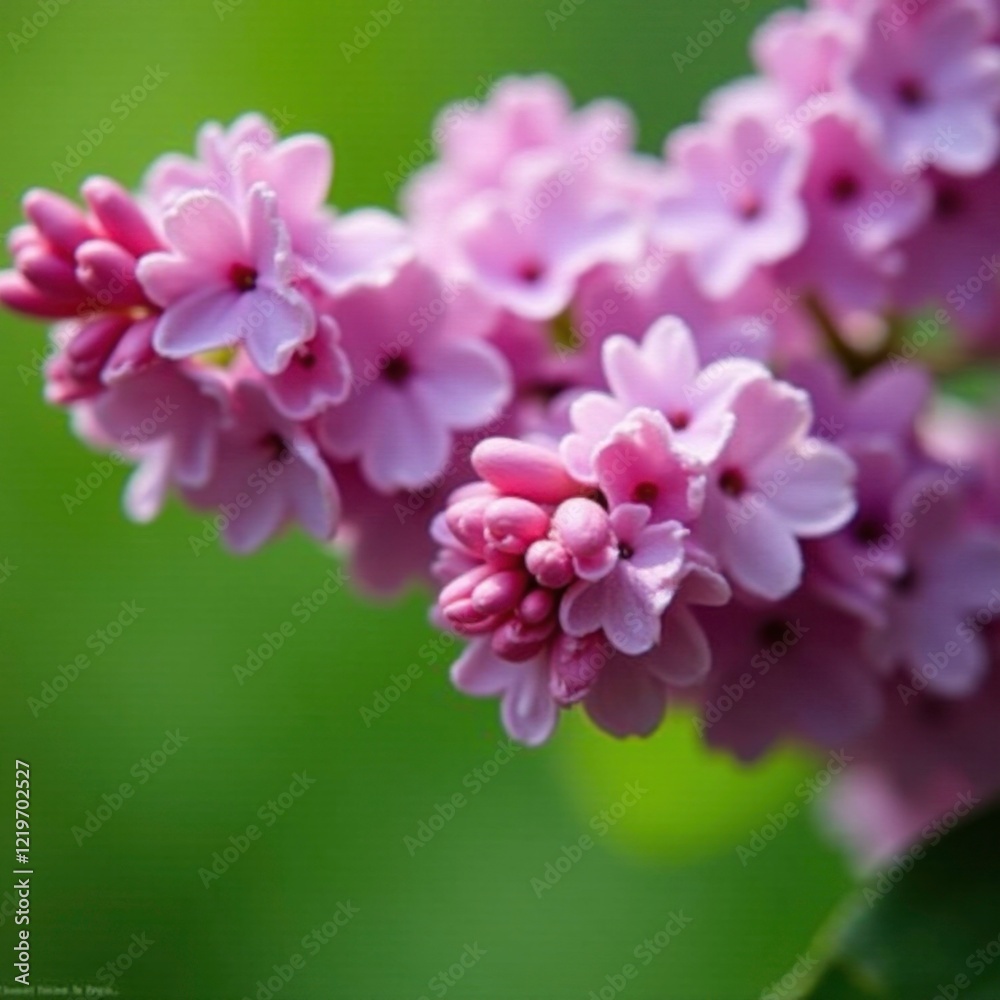 Lilac flowers gently touching each other on a stem, greenery, growth Lilac flowers gently touching each other on a stem, greenery, growth