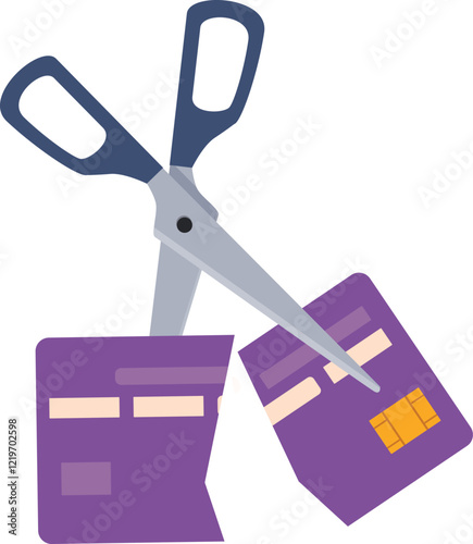 Scissors cutting a credit card representing financial freedom, debt management, and consumer choice
