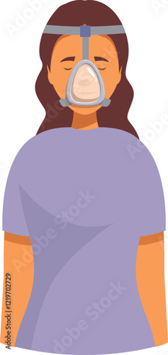 Patient wearing cpap mask for sleep apnea therapy, promoting healthy sleep habits and respiratory care