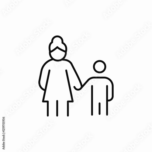 grandmother spending time icon sign vector