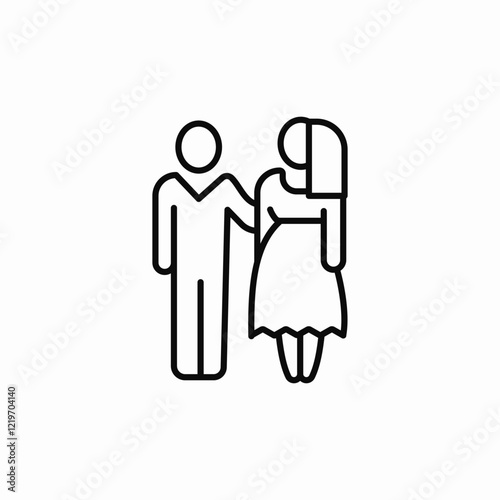 happy couple icon sign vector