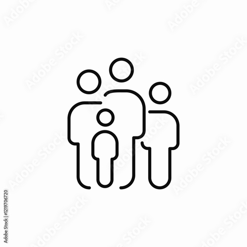 united family of 4 icon sign vector