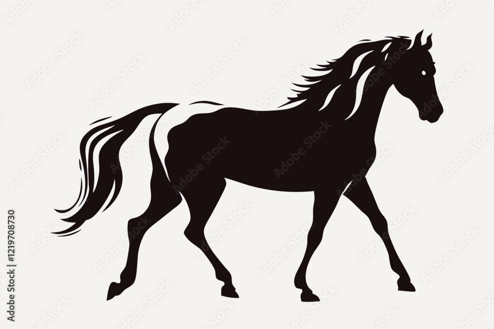 horse silhouette illustration on white background horse silhouette illustration on white background