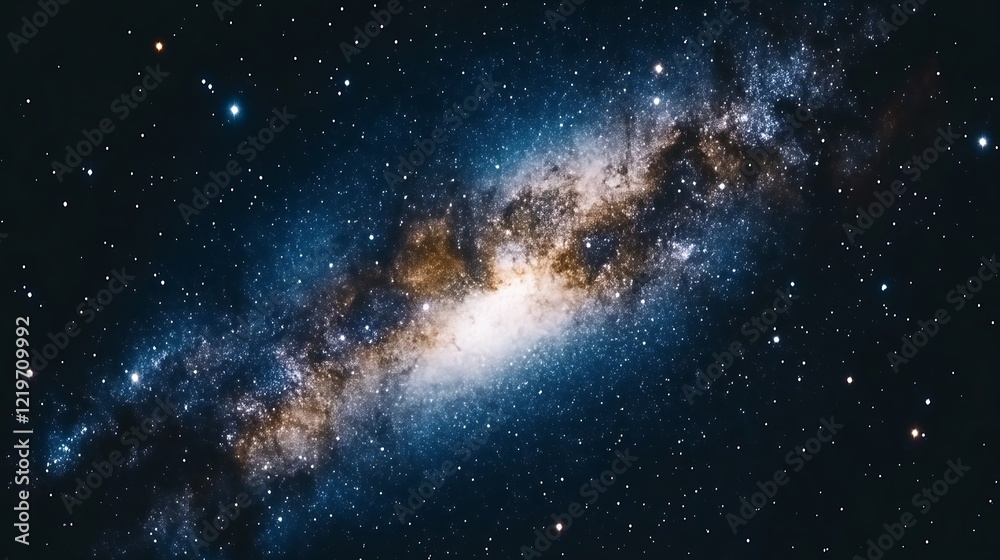 Obraz premium Celestial Galaxy Swirling Stars Cosmic Dust