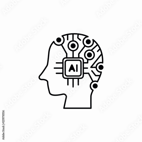 artificial intelligence icon sign vector