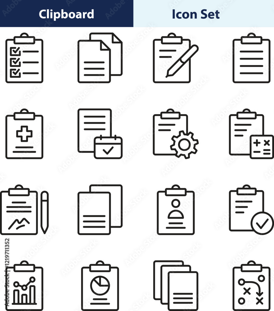  Set of  icons black and white