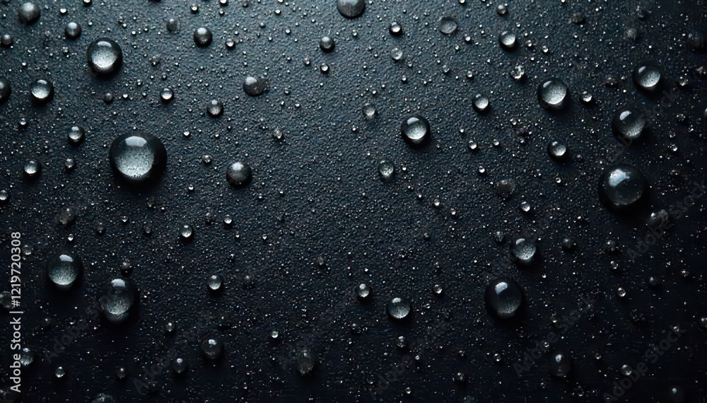 Scattered water droplets on distressed, black leather , leather, vintage Scattered water droplets on distressed, black leather , leather, vintage