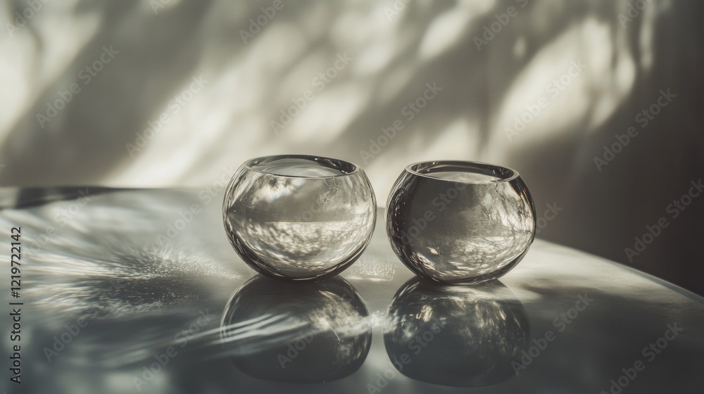 Elegant Glassware with Soft Shadows Elegant Glassware with Soft Shadows