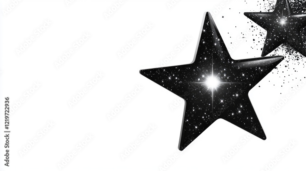 Obraz premium Simple illustration of two black stars against a white background