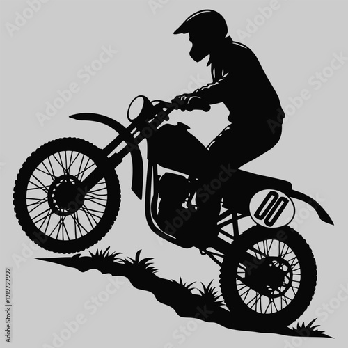 a man riding a motorcycle silhouette vector design art and illustration