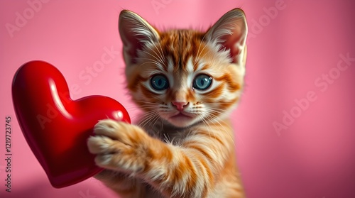 a beautiful cat with a heart 