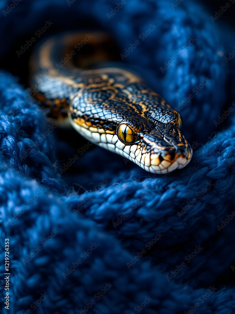 Obraz premium A snake in a woolen scarf