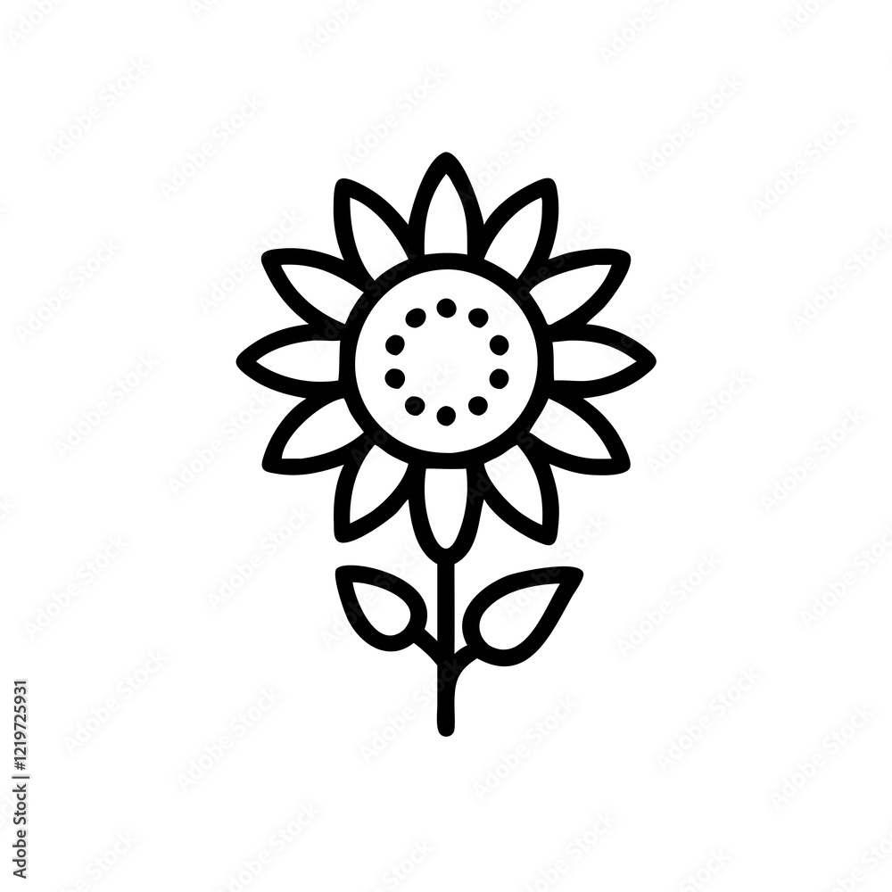Sunflower icon, isolated vector illustration. Sunflower icon, isolated vector illustration.