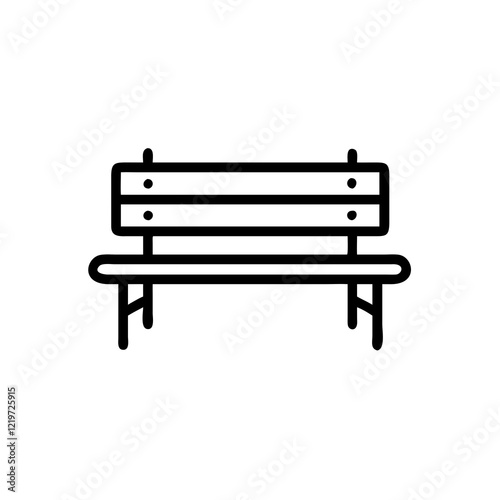 Garden bench icon, isolated vector illustration.