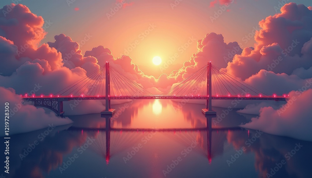 Obraz premium Brid Illuminated by Sunset on World Cancer Day Theme