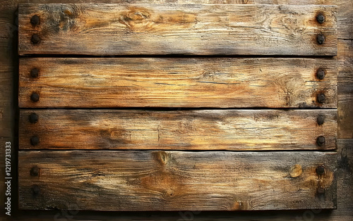 Weathered wooden board with a richly detailed aged texture and rough natural grain photo