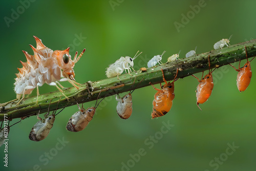 Incredible Journey: Visual Representation of the Nymphal Stage in Insect Metamorphosis photo