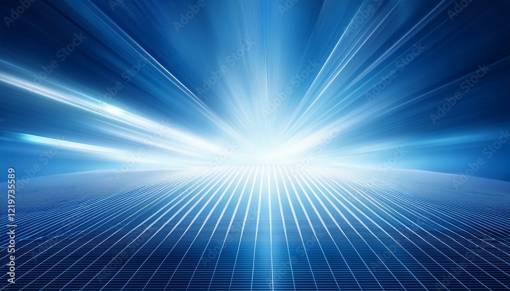 Fototapeta premium abstract blue and white background with soft gradients grid patterns and glowing light effects creating a futuristic and serene visual composition