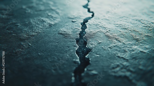 Cracks in Ice Pond Captured in Soft Daylight photo